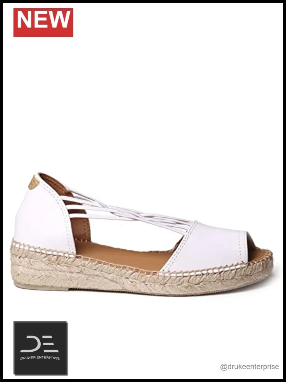 Espadrille Wedge Sandals Leather Bungee Lace Round Toe